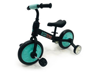 Loopfiets met duwstang - tot 30 kg belasting - zwart met blauw