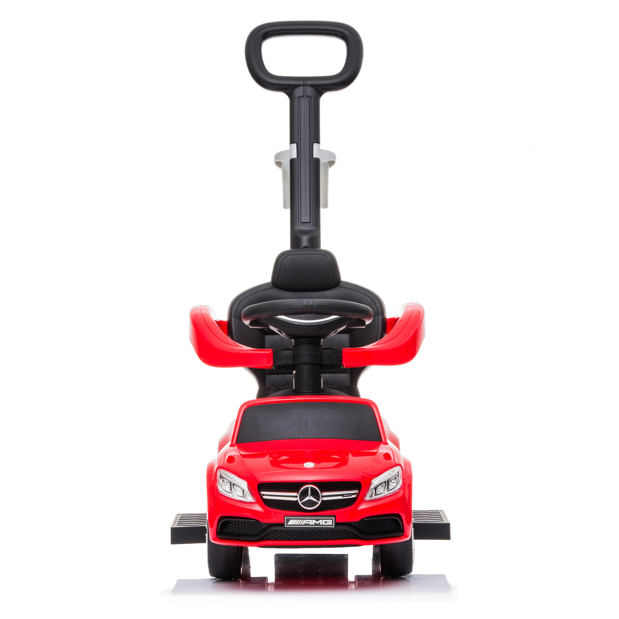 Mercedes AMG loopwagen rood met duwstang
