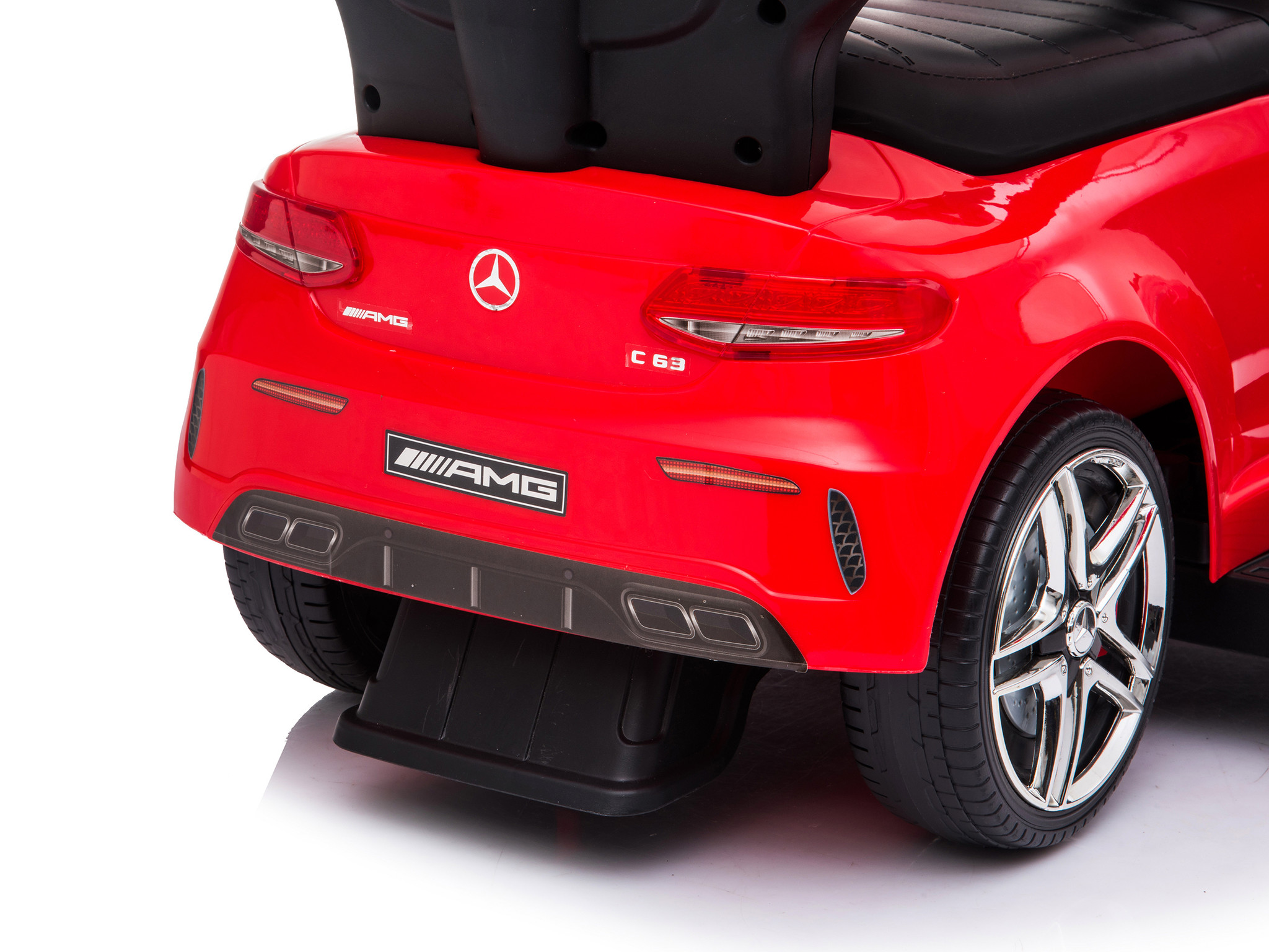 Mercedes AMG loopwagen rood met duwstang