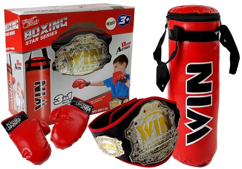 Kinder boks set - riem, handschoenen en zak