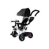 Driewieler kinderfiets en kinderwagen - met zonnevizier - zwart