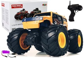 RC-monstertruck - bestuurbare terrein auto - 2,4 Ghz 1:18 - geel