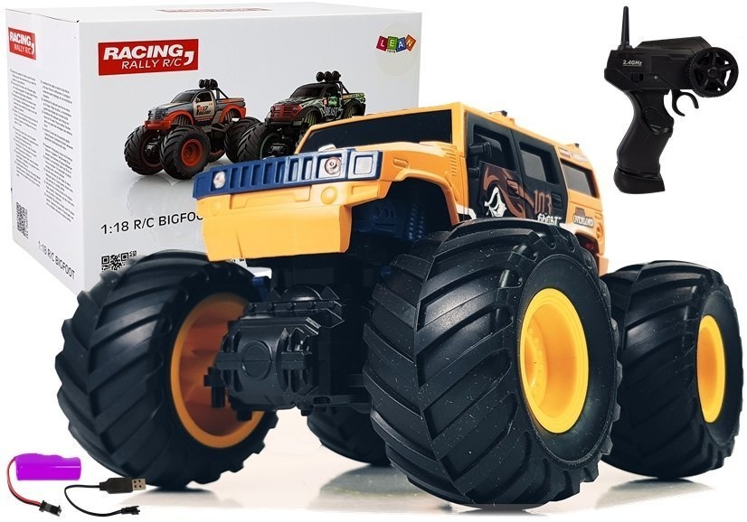 RC-monstertruck - bestuurbare terrein auto - 2,4 Ghz 1:18 - geel