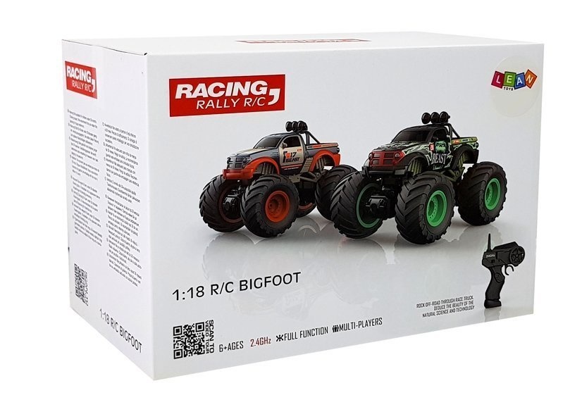 RC-monstertruck - bestuurbare terrein auto - 2,4 Ghz 1:18 - geel