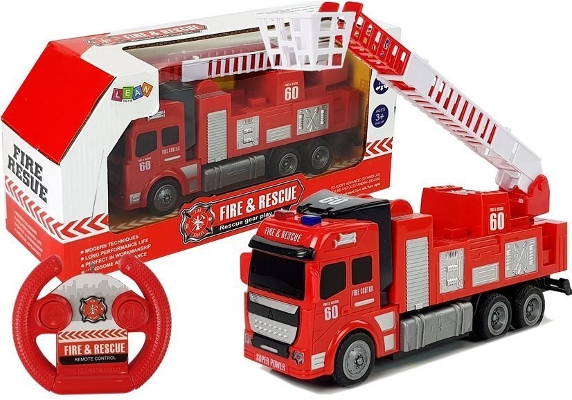 Brandweerauto RC bestuurbaar met ladder – 27 x 8,5 x10, 5 cm