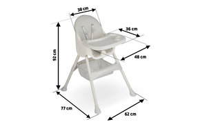 Kinderstoel met tafel & mand verstelbaar – Groen