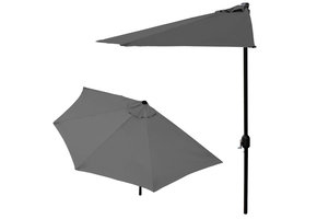 Parasol halfrond – Balkonparasol 270 cm – Donkergrijs