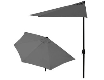 Parasol halfrond – Balkonparasol 270 cm – Donkergrijs