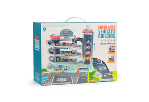 Parkeergarage speelset met elektrische lift + auto’s