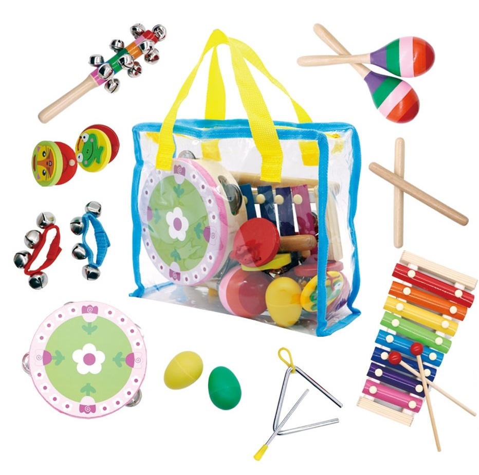 Kinder muziekinstrumenten set 14 instrumenten met opbergtas