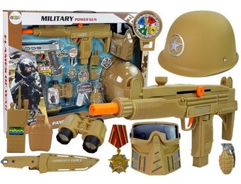 Militaire speelset met geweer & helm + geluid