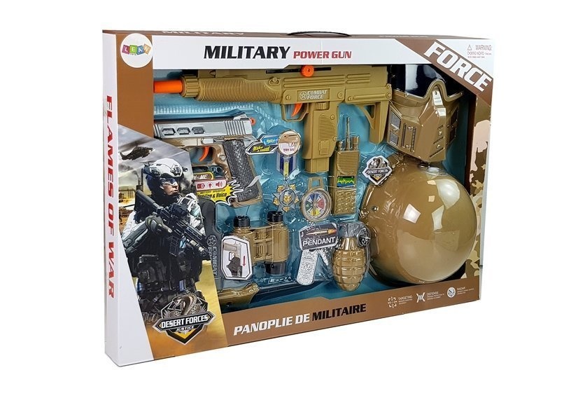 Militaire speelset met geweer & helm + geluid