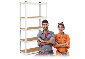 Opbergrek stellingkast 5 planken Wit – 180 x 90 x 40 cm