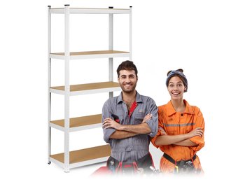 Opbergrek stellingkast 5 planken Wit – 180 x 90 x 40 cm