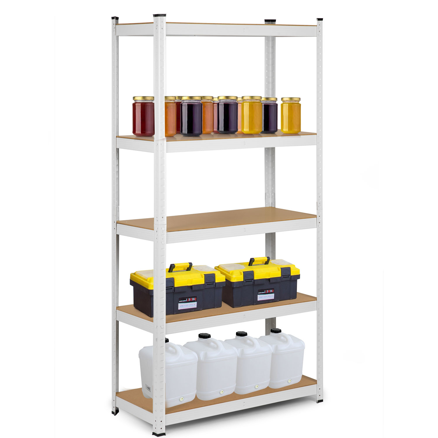 Opbergrek stellingkast 5 planken Wit – 180 x 90 x 40 cm