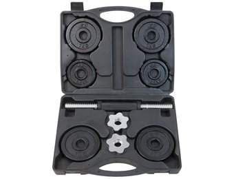 Halterset 7 kg in koffer – Gietijzer – 6 halterschijven