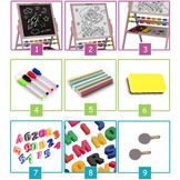 Krijtbord magnetisch dubbelzijdig met telraam & schrijfgerei - Roze