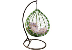 Hangstoel staand cocon Groen – Zwevende stoel + Kussens