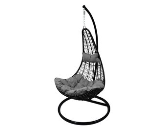 Hangstoel schommelstoel zwevend – Kussen + Hoofdsteun Grijs