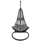 Hangstoel schommelstoel zwevend – Kussen + Hoofdsteun Grijs