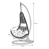 Hangstoel schommelstoel zwevend – Kussen + Hoofdsteun Grijs