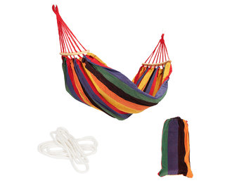 Hangmat 224 x 150 cm – Katoen – Multi kleur + hoes