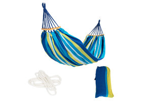 Hangmat 2 persoons - 185 x 150 cm - blauw/geel