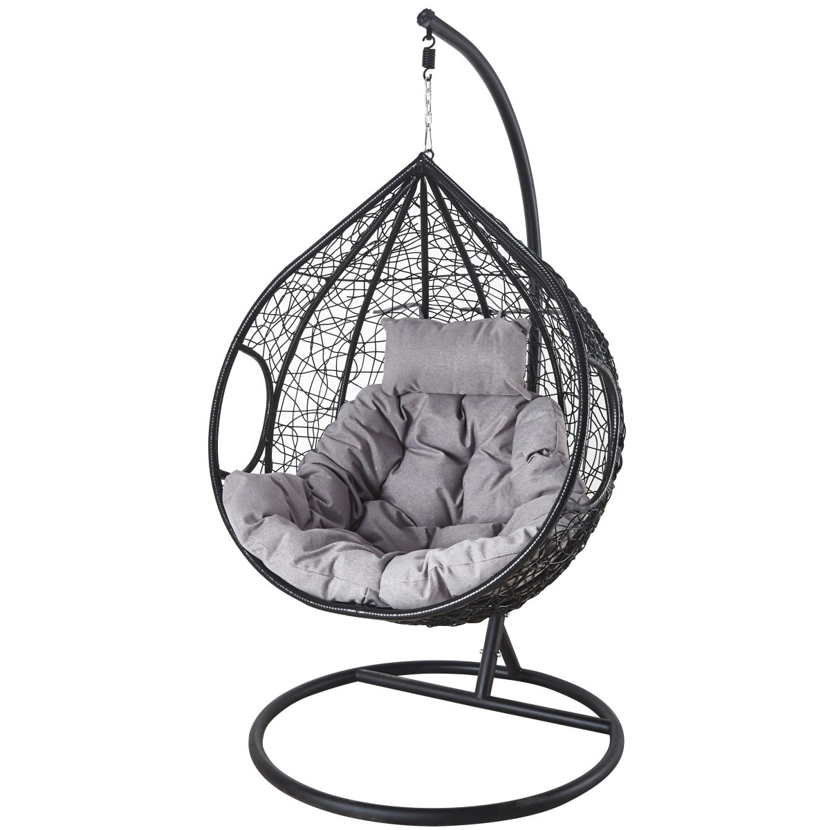 Viking Choice Hangstoel cocoon - XL - grijs met zwart - VC-Lifestyle