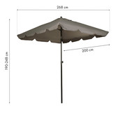 Parasol 200 x 200 cm grijs - kantelbaar