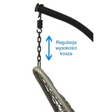 Hangstoel schommelstoel staand – Hoofdsteun + Kussen zwart grijs