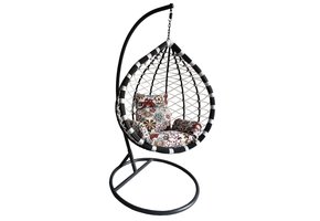 Hangstoel staand cocon met patroon – Zwevende stoel + Kussens