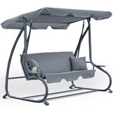 Schommelbank 3-zits grijs - 230 x 127 x 172 cm