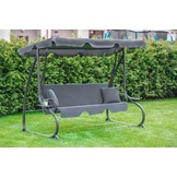 Schommelbank 3-zits grijs - 230 x 127 x 172 cm