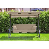 Schommelbank 3-zits beige - 230 x 127 x 172 cm