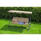 Schommelbank 3-zits beige - 230 x 127 x 172 cm