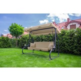 Schommelbank 3-zits beige - 230 x 127 x 172 cm