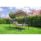 Schommelbank 3-zits beige - 230 x 127 x 172 cm