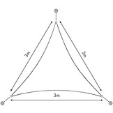 Schaduwdoek driehoek waterdicht 3 x 3 x 3 m - Wit
