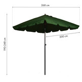 Parasol 200 x 200 cm groen - kantelbaar