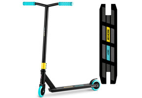 Stunt step zwart met blauw - aluminium - tot 100 kg