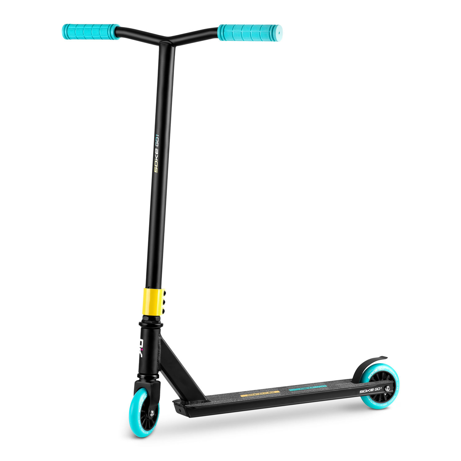Stunt step zwart met blauw - aluminium - tot 100 kg