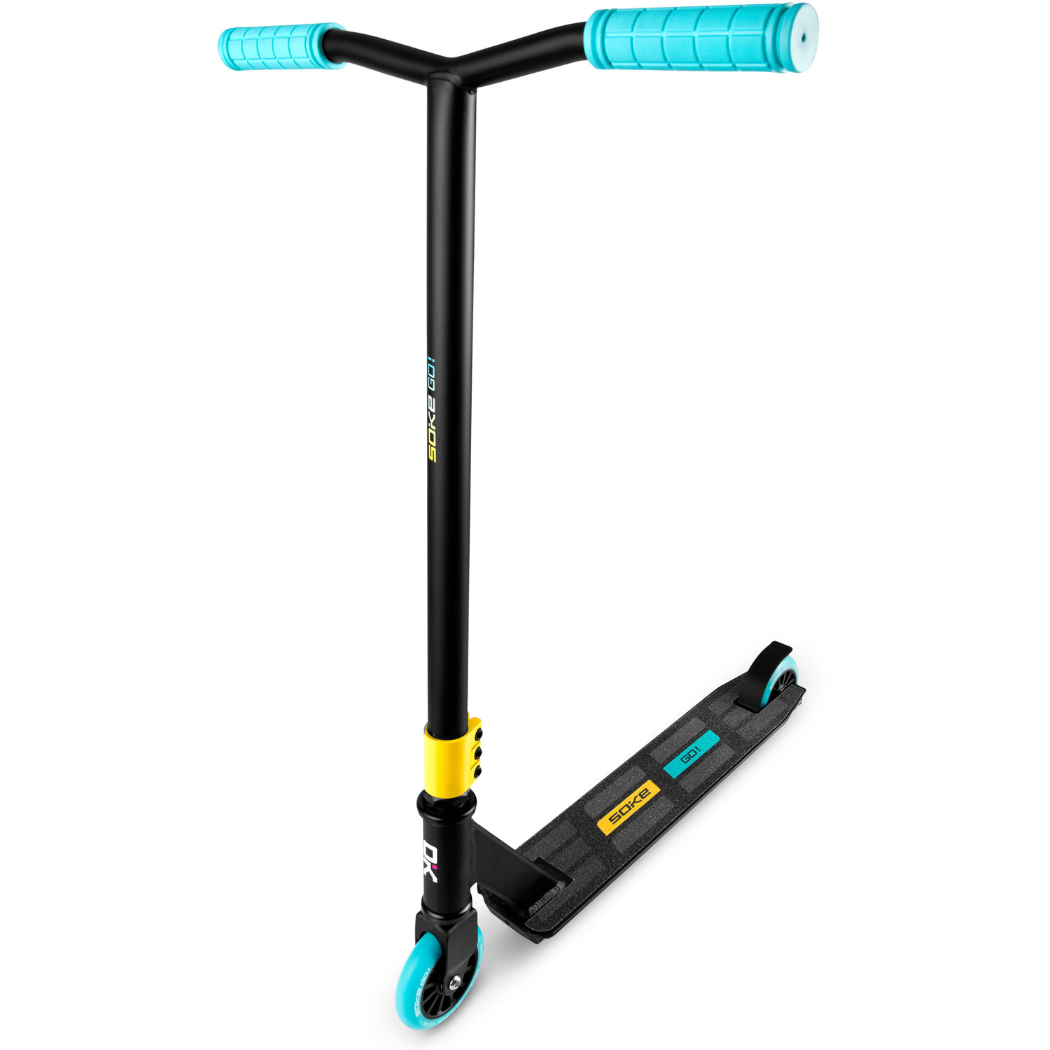 Stunt step zwart met blauw - aluminium - tot 100 kg