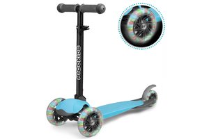 Driewieler step met glow in the dark wielen – Blauw