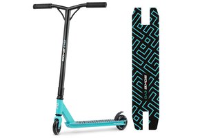 Stuntstep 360 graden stuur – Zigzag patroon licht blauw