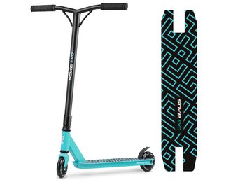 Stuntstep 360 graden stuur – Zigzag patroon licht blauw