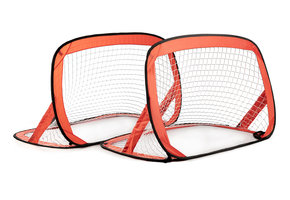 Voetbaldoel set van 2 – 142 x 88 x 88 cm – Rood