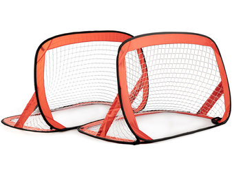 Voetbaldoel set van 2 – 142 x 88 x 88 cm – Rood