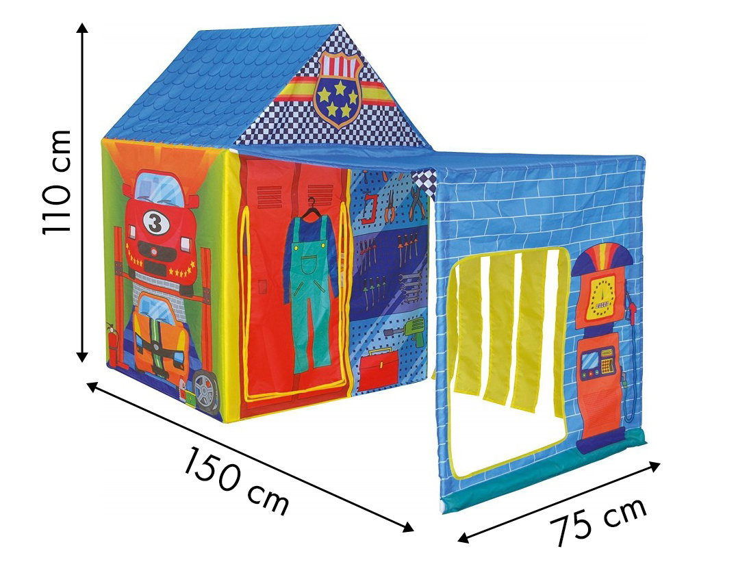 Speeltent speelhuis auto werkplaats – 150 x 75 x 110 cm
