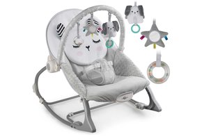 Wipstoeltje met vibratiesysteem Grijs + speelband – 70 x 48 cm