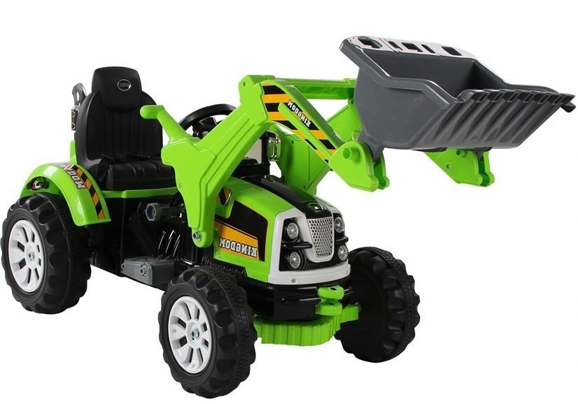 Elektrisch bestuurbare tractor groen - met kantelschep